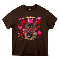 Chocolate Brown valentine's german shepherd Heavy Core Tee - RanaPortraitStore