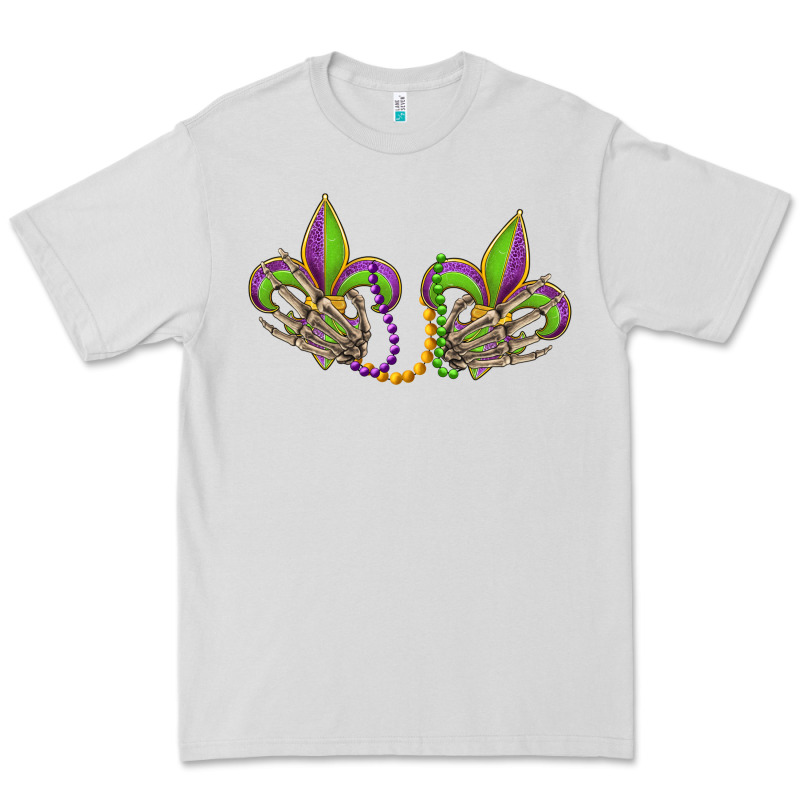 Skeleton Hands Mardi Gras Premium Tee by OliviaCreatesArt | Teevron