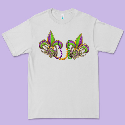 Skeleton Hands Mardi Gras Premium Tee Designed By Oliviacreatesart