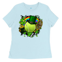 Baby Blue St. Patrick's Day Tennis Ladies Tee - FaDigitalArtStudio