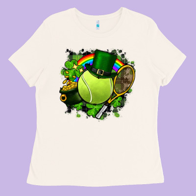St. Patrick's Day Tennis Ladies Tee Designed By Fadigitalartstudio