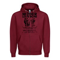 Burgundy mother love bone Zipper Hoodie - artisFamous