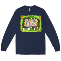 Navy Oh how he loves us Easter Day Long Sleeve Tee - LillyAllenDesigns