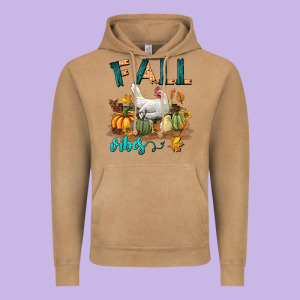 Fall Vibes Chicken Vintage Hoodie Designed By Lillyallendesigns