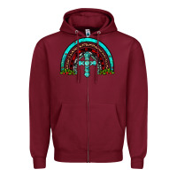 Burgundy cross christmas rainbow Zipper Hoodie - JahusDesignShop