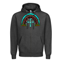 Charcoal Heather cross christmas rainbow Zipper Hoodie - JahusDesignShop