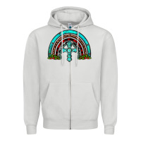 Dove Grey cross christmas rainbow Zipper Hoodie - JahusDesignShop