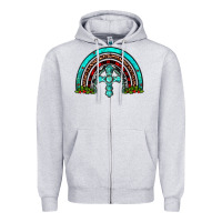 Heather Grey cross christmas rainbow Zipper Hoodie - JahusDesignShop