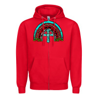 Red cross christmas rainbow Zipper Hoodie - JahusDesignShop