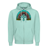 Seafoam cross christmas rainbow Zipper Hoodie - JahusDesignShop