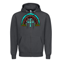 Smoke cross christmas rainbow Zipper Hoodie - JahusDesignShop