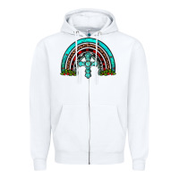 White cross christmas rainbow Zipper Hoodie - JahusDesignShop