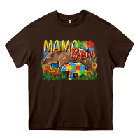 Chocolate Brown Mama bear Autism Heavy Core Tee - CowGirlArtShop