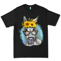 Black Sunflower Glasses Donkey Premium Tee - RanaPortraitStore