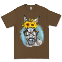 Cacao Sunflower Glasses Donkey Premium Tee - RanaPortraitStore