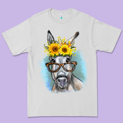 Sunflower Glasses Donkey Premium Tee Designed By Ranaportraitstore