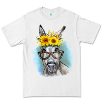 White Sunflower Glasses Donkey Premium Tee - RanaPortraitStore