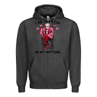 Charcoal Heather funny i am smitten in my mittens bernie Zipper Hoodie - artisFamous