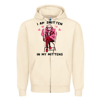 Sandshell funny i am smitten in my mittens bernie Zipper Hoodie - artisFamous