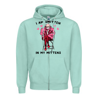 Seafoam funny i am smitten in my mittens bernie Zipper Hoodie - artisFamous