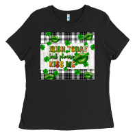 Black Irish today but please kiss me st. patricks day Ladies Tee - FaDigitalArtStudio