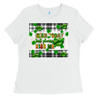 White Irish today but please kiss me st. patricks day Ladies Tee - FaDigitalArtStudio