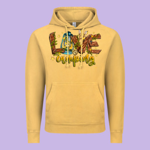 Love Camping Vintage Hoodie Designed By Cowhidedigitalart