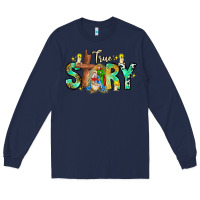 Navy True Story Long Sleeve Tee - CowhideDigitalArt