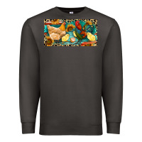 Smoke Chicken rooster and chicks with leopard Premium Sweatshirt - RanaPortraitStore