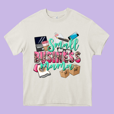 Small Business Mama Heavy Core Tee Designed By Cowgirlartshop