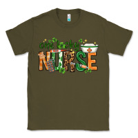Army Green One lucky Nurse with elements St. Patricks Day Classic Tee - HowdyJamesFarm