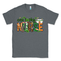 Charcoal Heather One lucky Nurse with elements St. Patricks Day Classic Tee - HowdyJamesFarm