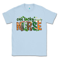 Dusty Blue One lucky Nurse with elements St. Patricks Day Classic Tee - HowdyJamesFarm