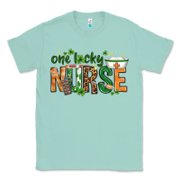 Seafoam One lucky Nurse with elements St. Patricks Day Classic Tee - HowdyJamesFarm