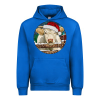 Cobalt Charolais Cow Christmas Urban Hoodie - RanaPortraitStore