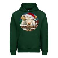 Forest Green Charolais Cow Christmas Urban Hoodie - RanaPortraitStore