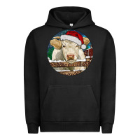 Pigment Black Charolais Cow Christmas Urban Hoodie - RanaPortraitStore