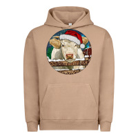 Pigment Burro Charolais Cow Christmas Urban Hoodie - RanaPortraitStore