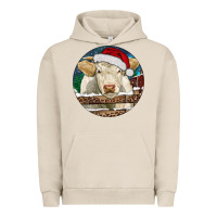 Pigment French Oak Charolais Cow Christmas Urban Hoodie - RanaPortraitStore