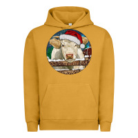 Pigment Peanut Butter Charolais Cow Christmas Urban Hoodie - RanaPortraitStore