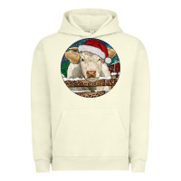 Pigment Pistachio Charolais Cow Christmas Urban Hoodie - RanaPortraitStore