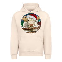 Sandshell Charolais Cow Christmas Urban Hoodie - RanaPortraitStore