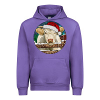 Tulip Charolais Cow Christmas Urban Hoodie - RanaPortraitStore