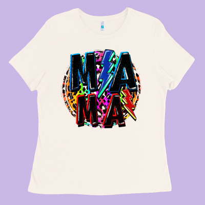 Mama Lightning Bolts Mother's Day Ladies Tee Designed By Fadigitalartstudio