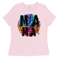 Bubblegum Pink Mama lightning bolts Mother's Day Ladies Tee - FaDigitalArtStudio