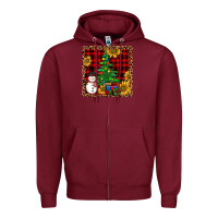 Burgundy snowman trees coaster Zipper Hoodie - JahusDesignShop
