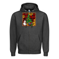 Charcoal Heather snowman trees coaster Zipper Hoodie - JahusDesignShop