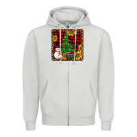 Dove Grey snowman trees coaster Zipper Hoodie - JahusDesignShop