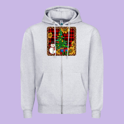 Snowman Trees Coaster Zipper Hoodie Designed By Jahusdesignshop