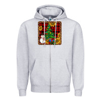 Heather Grey snowman trees coaster Zipper Hoodie - JahusDesignShop